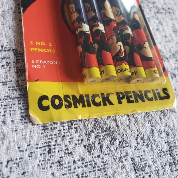 Mickey Unlimited Cosmick Sawdust Pencil Co 1995 Sealed Pencil Pack of 5 - Picture 3 of 5